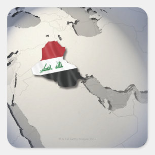 Pegatina Cuadrada Bandera de Iraq