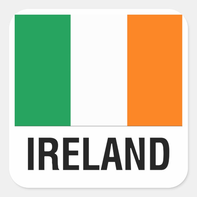 PEGATINA CUADRADA BANDERA DE IRLANDA (Anverso)