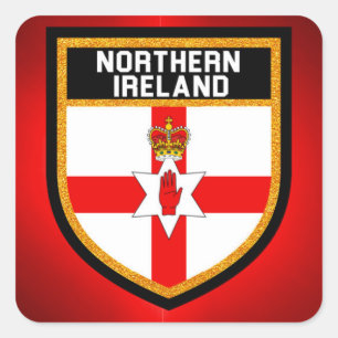 Pegatina Cuadrada Bandera de Irlanda del Norte