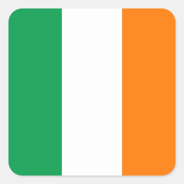 Pegatina Cuadrada Bandera de Irlanda (irlandesa) (Anverso)