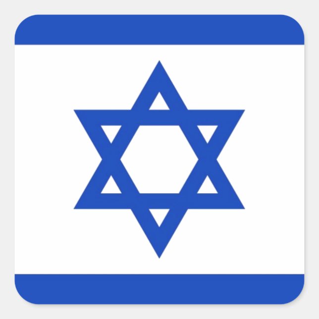 Pegatina Cuadrada Bandera de Israel (Anverso)