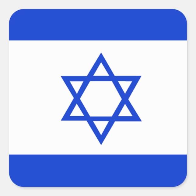 Pegatina Cuadrada Bandera de Israel (Anverso)
