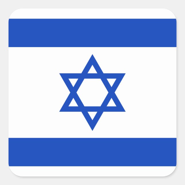 Pegatina Cuadrada Bandera de Israel (Anverso)