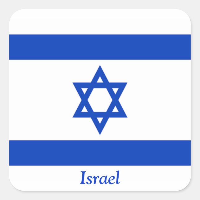 Pegatina Cuadrada Bandera de Israel (Anverso)