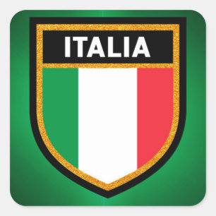 Pegatina Cuadrada Bandera de Italia