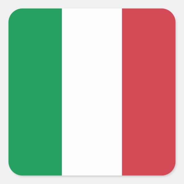 Pegatina Cuadrada Bandera de Italia (Anverso)