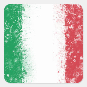 Pegatina Cuadrada Bandera de Italia