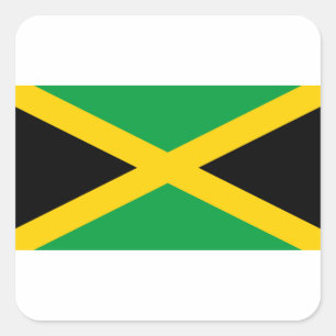 Pegatina Cuadrada Bandera de Jamaica