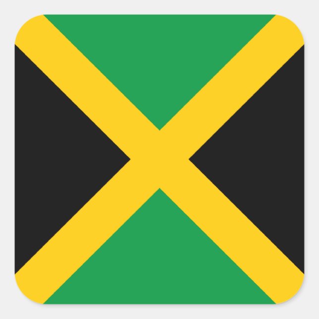 Pegatina Cuadrada Bandera de Jamaica (Anverso)