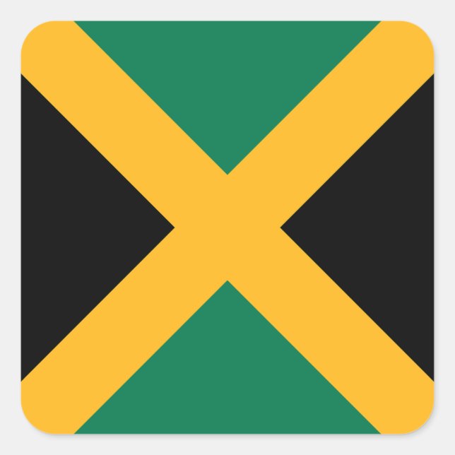 Pegatina Cuadrada Bandera de Jamaica (Anverso)