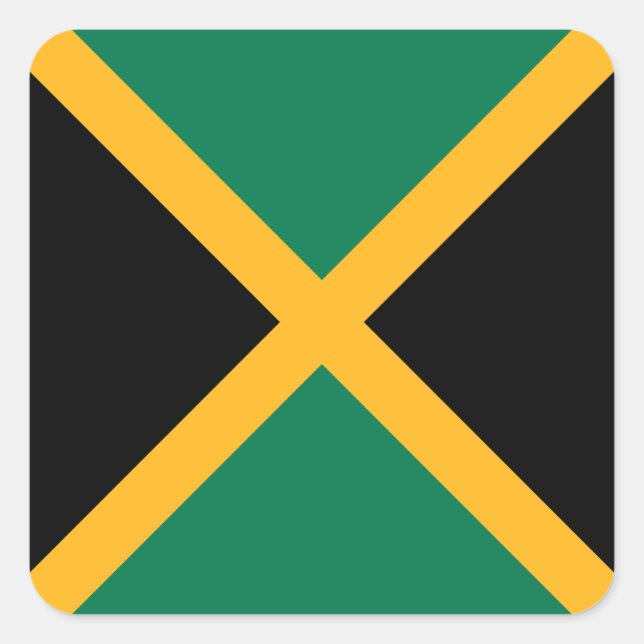 Pegatina Cuadrada Bandera de Jamaica (Anverso)