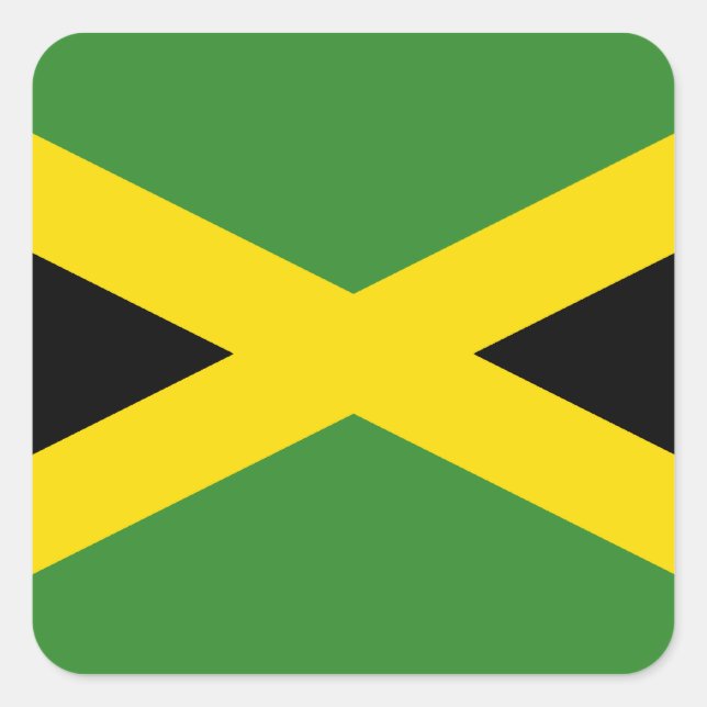 Pegatina Cuadrada Bandera de Jamaica (Anverso)