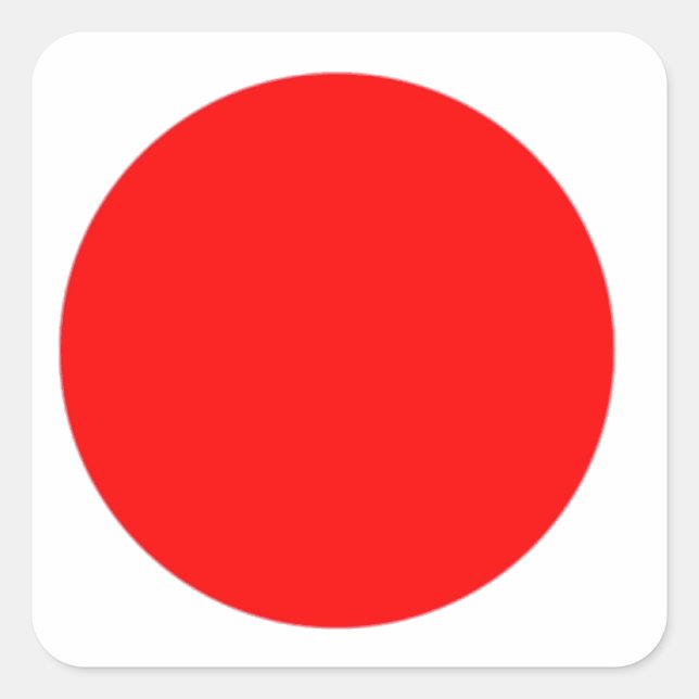 Pegatina Cuadrada Bandera de Japón (Anverso)