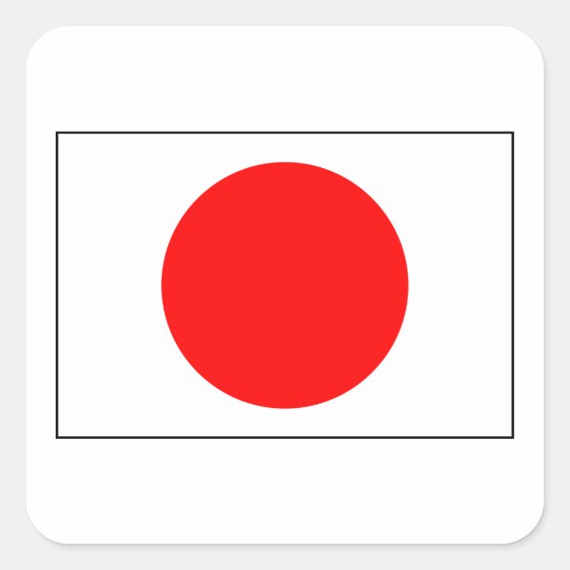 Pegatina Cuadrada Bandera de Japón (Anverso)