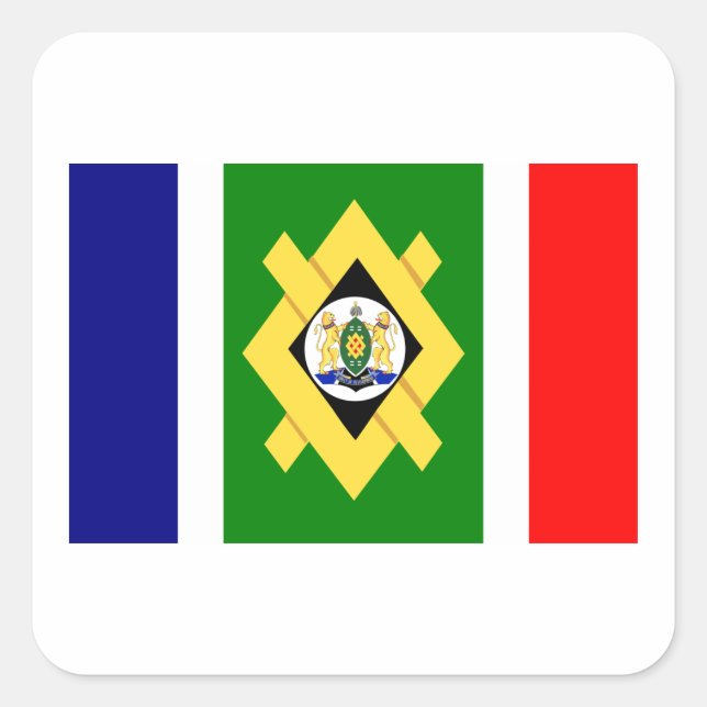 Pegatina Cuadrada Bandera de Johannesburgo (Anverso)