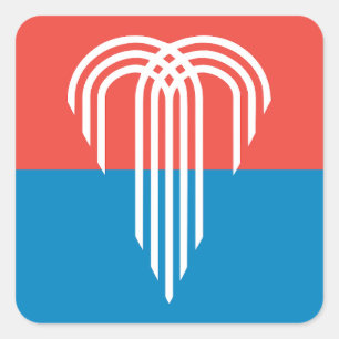 Pegatina Cuadrada Bandera de Kansas City, Misuri