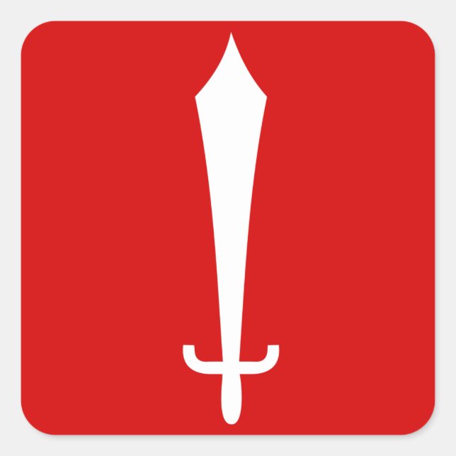 Pegatina Cuadrada Bandera de Katmandú, Nepal (Anverso)