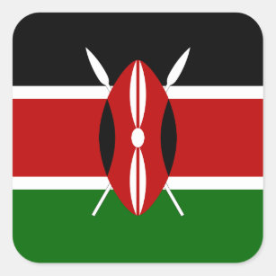 Pegatina Cuadrada Bandera de Kenia