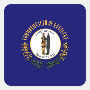 Pegatina Cuadrada Bandera de Kentuckee