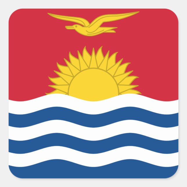 Pegatina Cuadrada Bandera de Kiribati (Anverso)