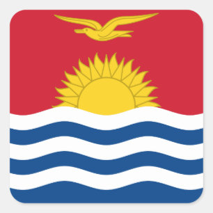 Pegatina Cuadrada Bandera de Kiribati