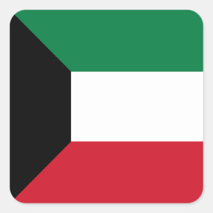 Pegatina Cuadrada Bandera de Kuwait
