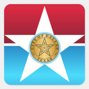 Pegatina Cuadrada Bandera de la ciudad de Dallas