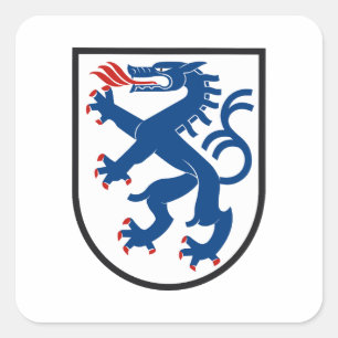 Pegatina Cuadrada bandera de la ciudad de Ingolstadt alemania símbol