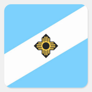Pegatina Cuadrada Bandera de la ciudad de Madison Estado de Wisconsi