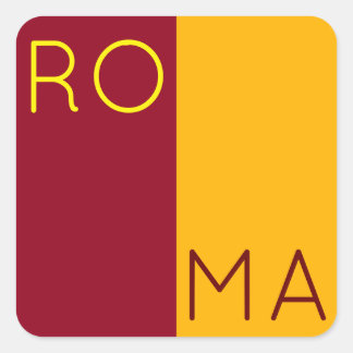 Pegatina Cuadrada Bandera de la ciudad de Roma, Italia