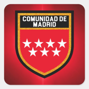 Pegatina Cuadrada Bandera de la Comunidad de Madrid
