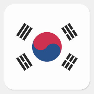 Pegatina Cuadrada Bandera de la Corea del Sur