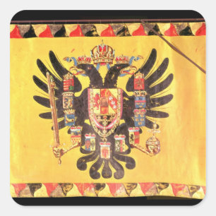 Pegatina Cuadrada Bandera de la dinastía imperial de Habsburgo,