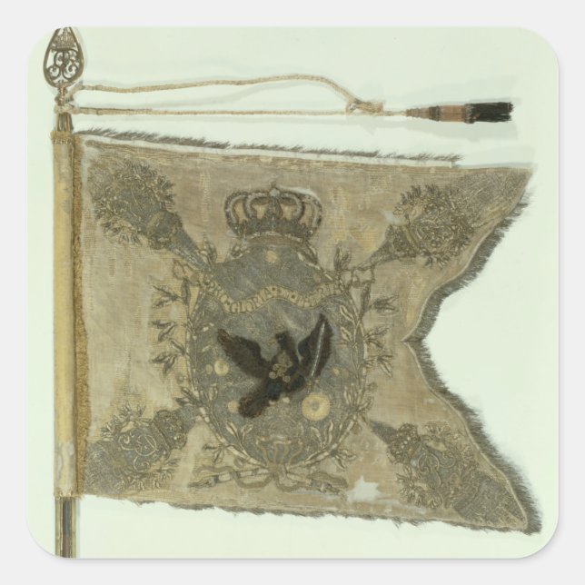Pegatina Cuadrada Bandera de la Infantería Prusiana bajo Frederick (Anverso)