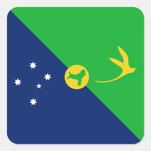 Pegatina Cuadrada Bandera de la isla de los navidades (Anverso)