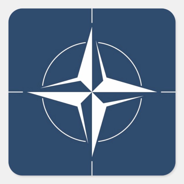 Pegatina Cuadrada Bandera de la OTAN (Anverso)