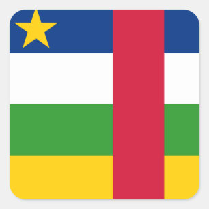 Pegatina Cuadrada Bandera de la República Centroafricana