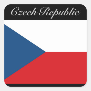 Pegatina Cuadrada Bandera de la República Checa - Ceska Republika