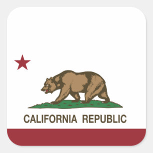 Pegatina Cuadrada Bandera de la República de California