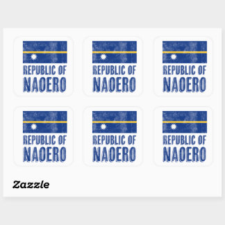 Pegatina Cuadrada Bandera de la República de Naoero
