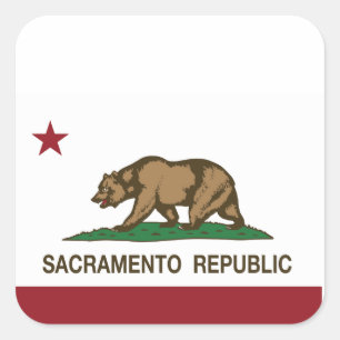 Pegatina Cuadrada Bandera de la República de Sacramento