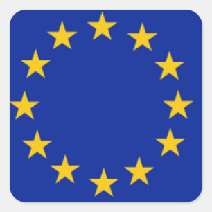 Pegatina Cuadrada Bandera de la Unión Europea