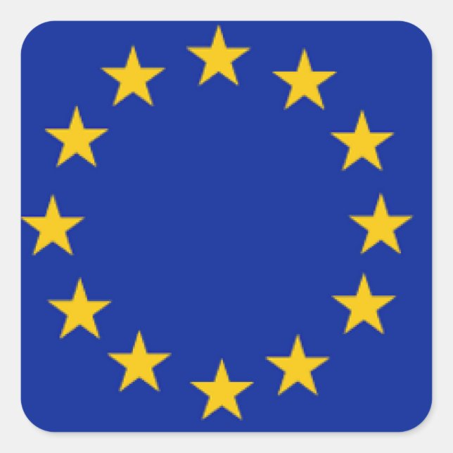 Pegatina Cuadrada Bandera de la Unión Europea (Anverso)