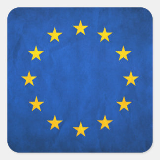 Pegatina Cuadrada Bandera de la Unión Europea, Bandera de la UE, Ban