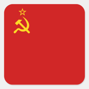 Pegatina Cuadrada Bandera de la Unión Soviética/URSS/CCCP