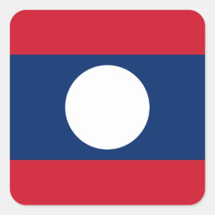 Pegatina Cuadrada Bandera de Laos