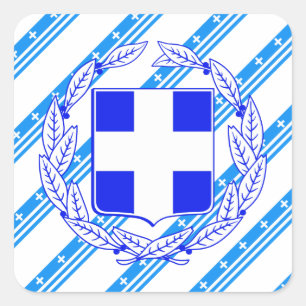 Pegatina Cuadrada Bandera de las franjas griegas