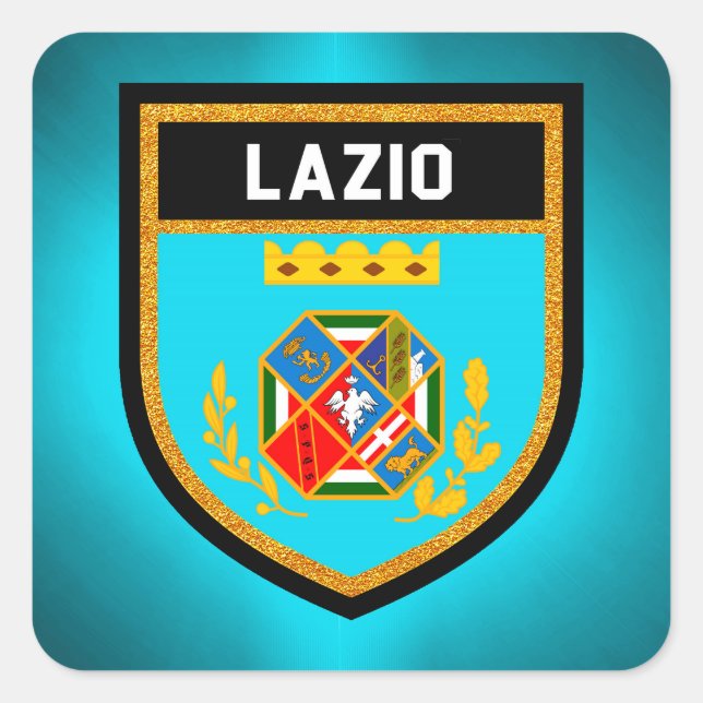 Pegatina Cuadrada Bandera de Lazio (Anverso)