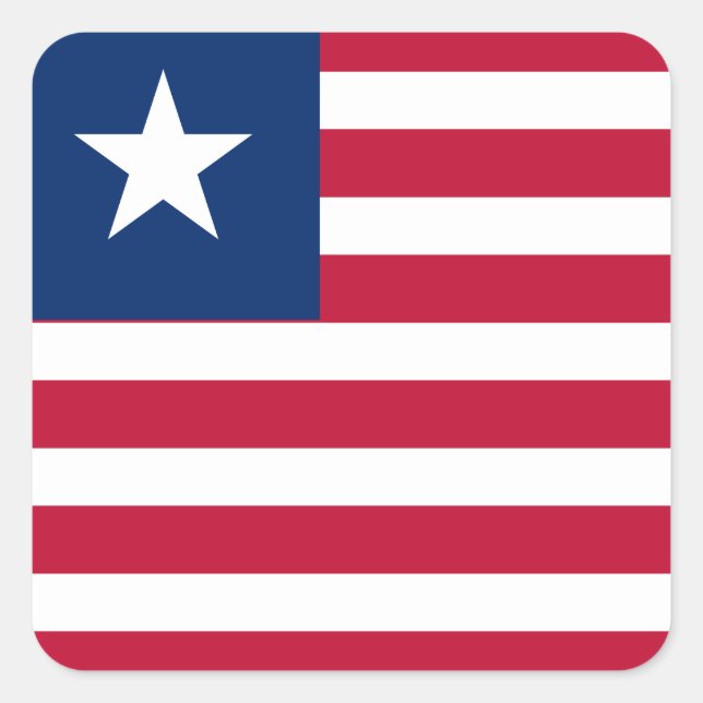 Pegatina Cuadrada Bandera de Liberia (Anverso)