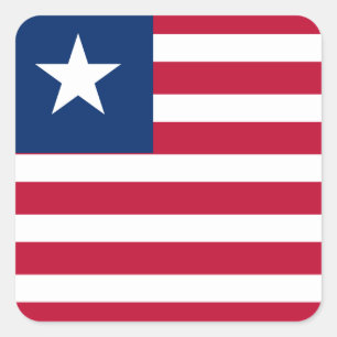 Pegatina Cuadrada Bandera de Liberia